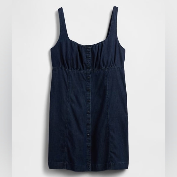 NWOT Gap UltraSoft Denim Square-Neck Mini Dress / XL - Picture 4 of 5